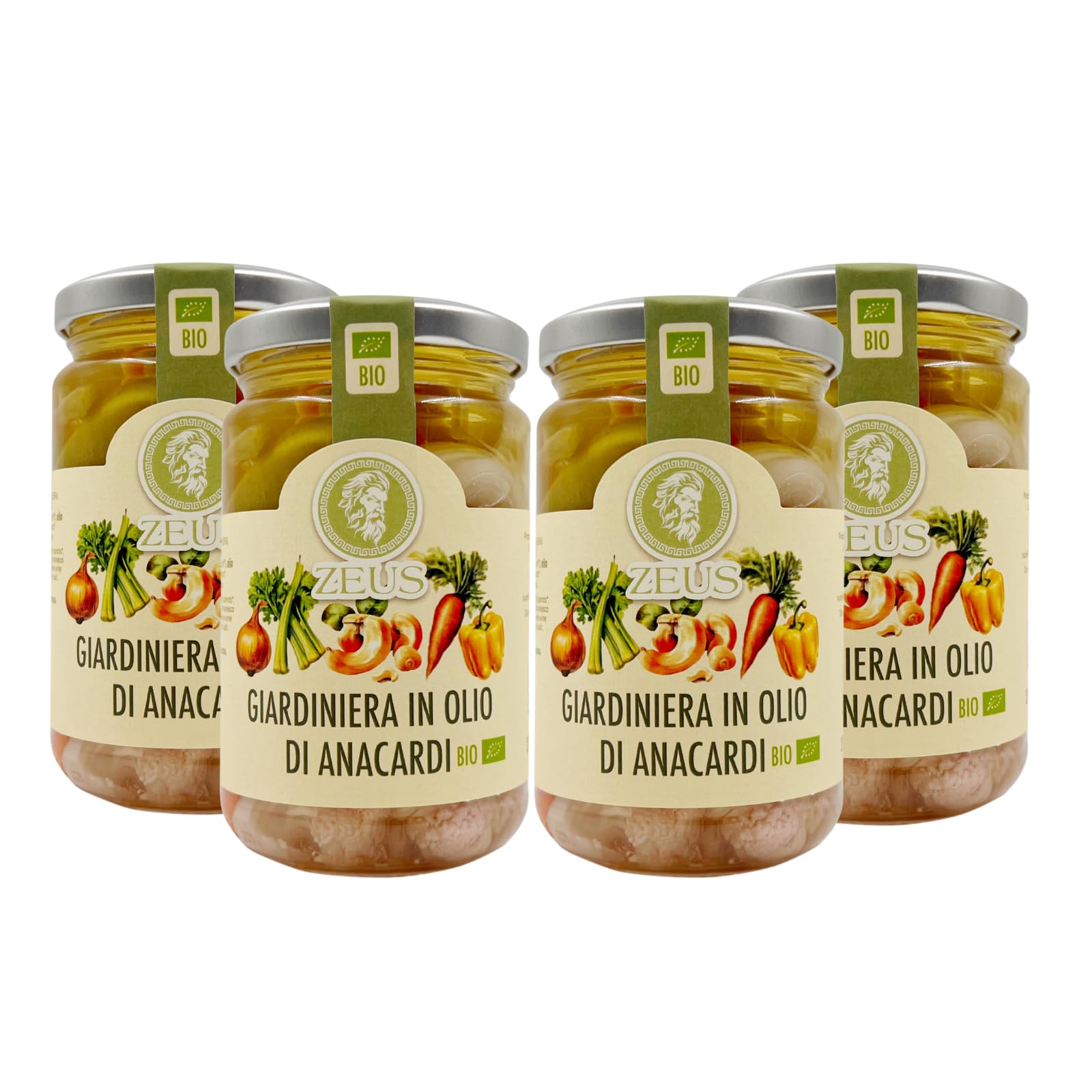 ZEUS - Giardiniera Biologica in olio di anacardi, 270g x 4