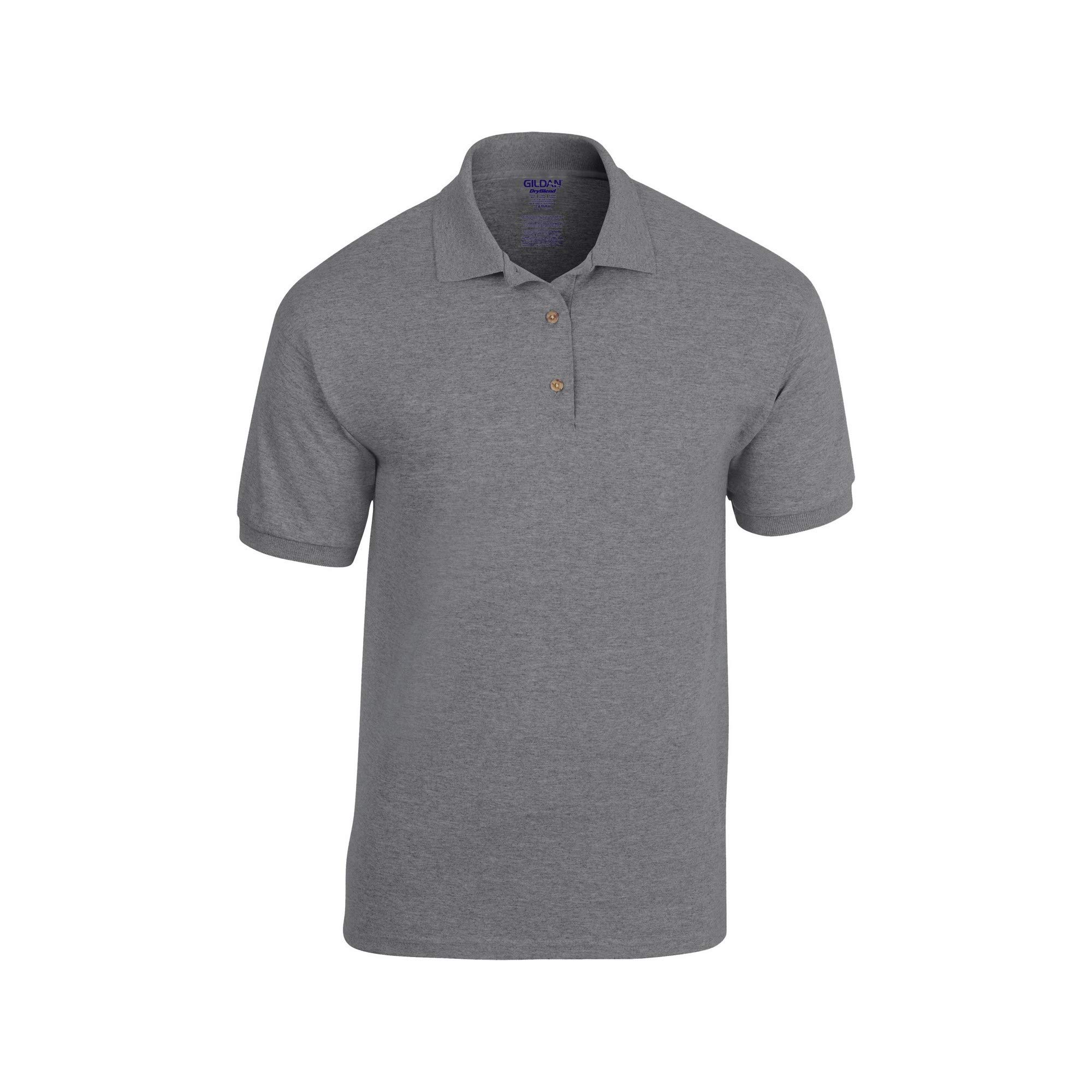 Gildan (Xl, Graphite Heather) Adult Dryblend Jersey Short Sleeve Polo Shirt