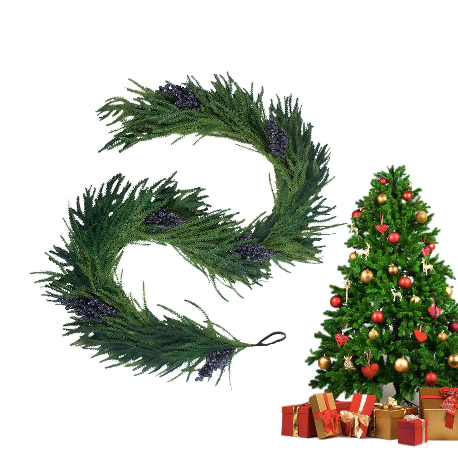 Guirlande de cèdre artificielle pour cheminée et décoration d'escalier de Noël