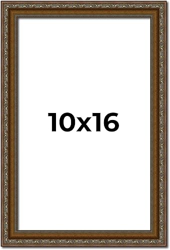 Miniatura 134 de Marco de fotos completo de madera dorada envejecida de 16 x 20 pulgadas con plexiglás acrílico UV, parte trasera de tablero de espuma y accesorios