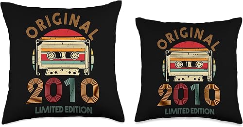 Miniatura 3 de Retro Limited Edition 2010 Cassette Tape 14th Birthday Throw Pillow