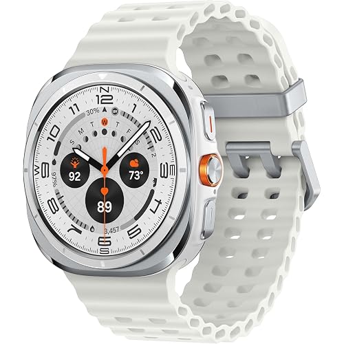 SAMSUNG Watch 7 Ultra LTE Ai (47mm) SM-L705F Latino Version (Tmobile Mint Tello Global), Sleep Fitness Tracker, GPS (Titanium White/White Band)