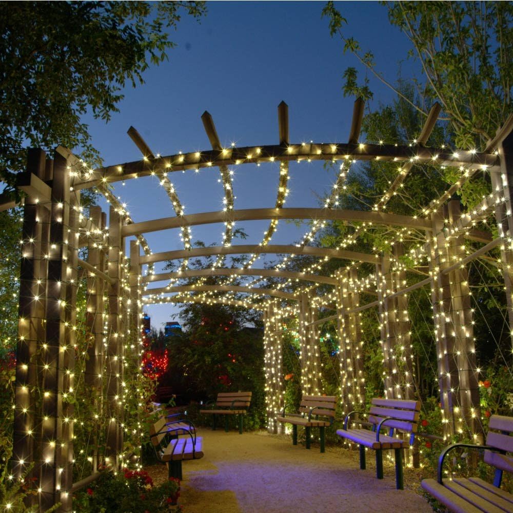 Qedertek Solar Christmas String Lights, 39ft 100 LED Outdoor Lights String Fairy Garden Lighting for Indoor Outdoor Home Garden Patio Xmas Trees Decorations Warm White