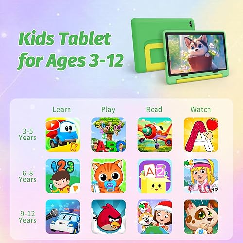 Miniatura 5 de ZOFYWNAS Tableta para niños Android 14 de 10 pulgadas para niños de 3 a 12 años, Octa-Core con funda, controles parentales, 14 GB+64 GB de