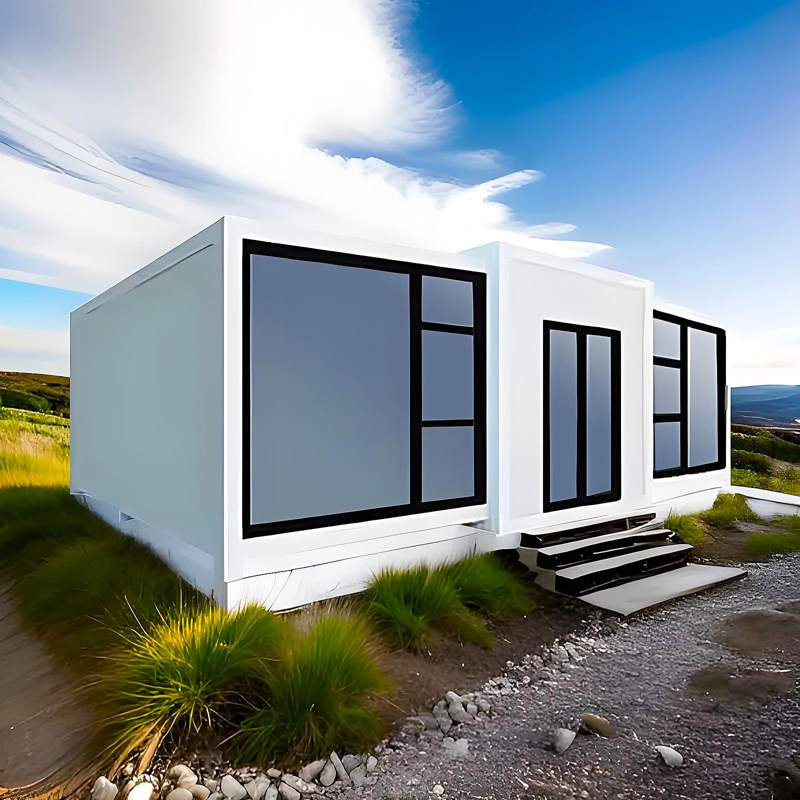 Contenedor extensible para casa pequeña prefabricada para la venta, casa modular plegable con baño, cocina, dormitorio, cabina portátil para el hogar, oficina, casa de huéspedes ADU alternativa