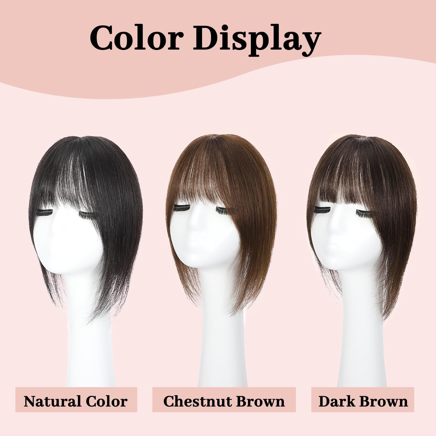 Matriarchs Hair Toppers For Women Real Human Hair,12inch Wispy Clip In Bangs Toppers Hair Pieces For Women With Thinning Crown, 360°3D Cover Realistic Scalp Line Hairpieces (Natural Color)