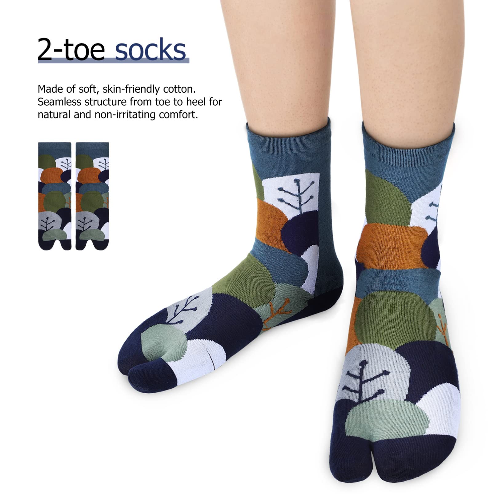 Happyyami 10 Paia Calzini Uomo Calze Tabi Calze Imbottite Per Ragazzi Calze Divise a Due Dita Scaldamuscoli Calze Corte Atletiche Calzino Tabù Calze a Punta Cotone Dita Divise Da Donna
