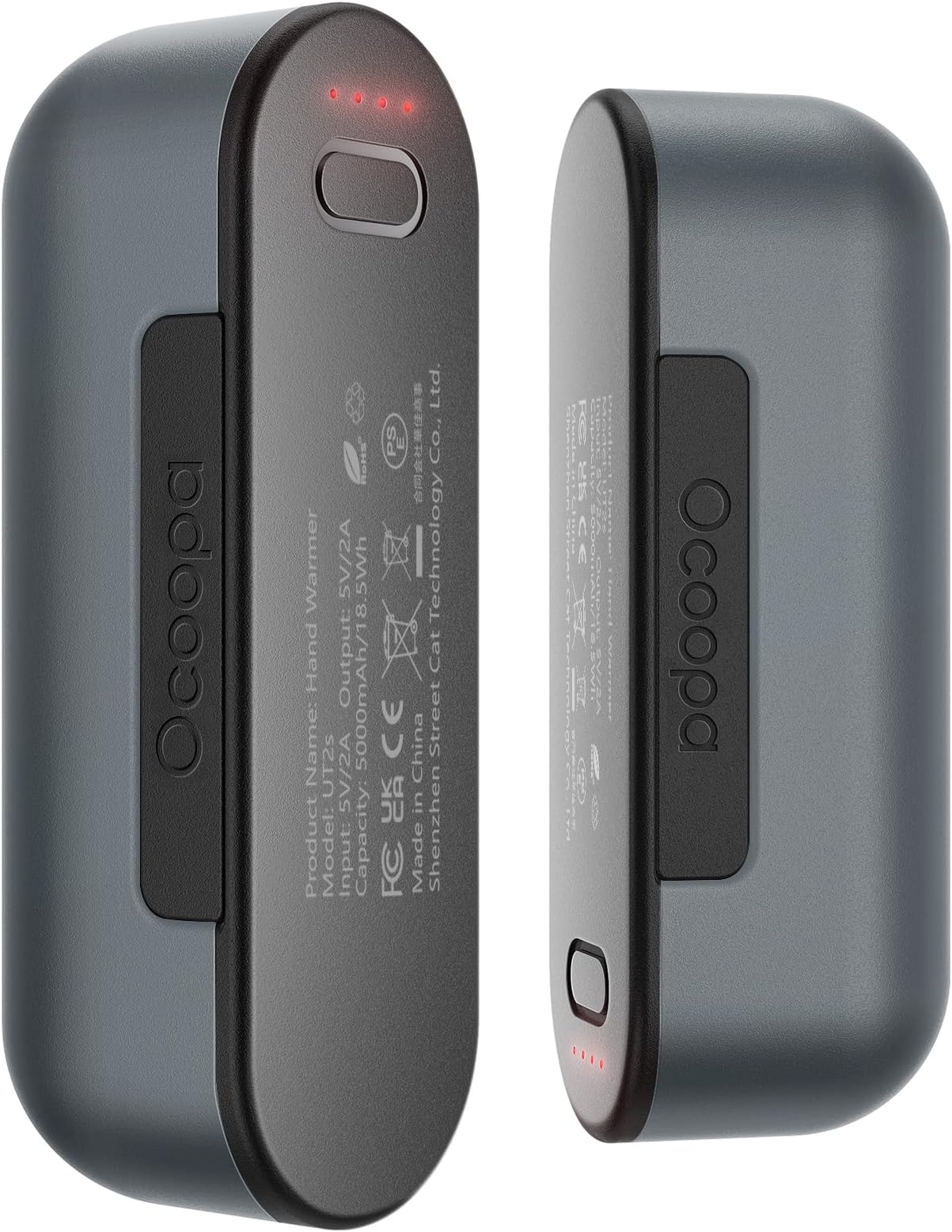 OCOOPA UT2S Magnetic Hand Warmers Rechargeable 2 Pack, 5000mAh Electric Handwarmer, 4 Heat Settings (100–137°F), 2s Fast Heating, USB-C Power Bank, Gifts for Gaming & Outdoor