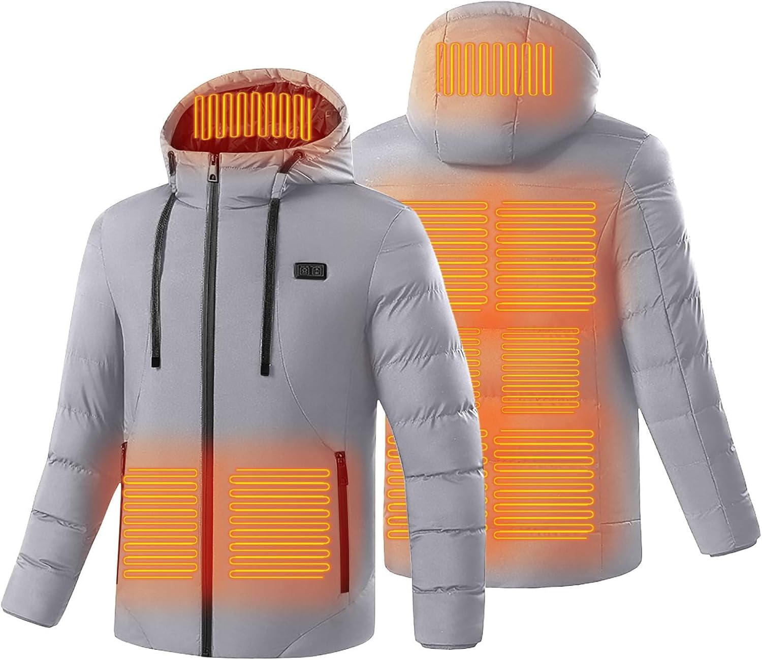 Wankang Heated Hoodie Jacket for Men Women Usb Electric Heating Hooded Coat Thickened Warm Heated Puffer Jackets Winter Coats