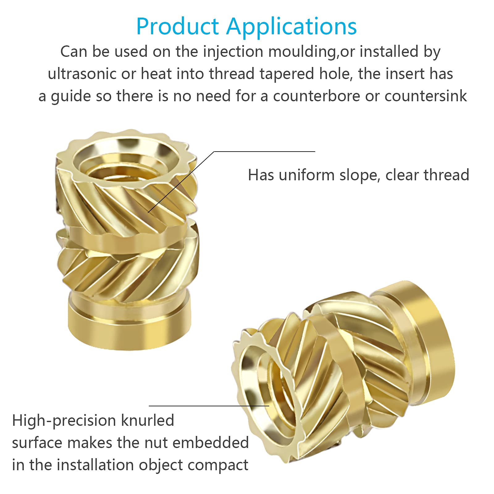 Inserti Filettati Ottone 1/4-20 50 Inserti Filettati In Ottone 1/4-20, Per Inserimento A Caldo In Stampi 3D, Plastica E Metallo Inserti A Caldo Per Plastica - Foto 6