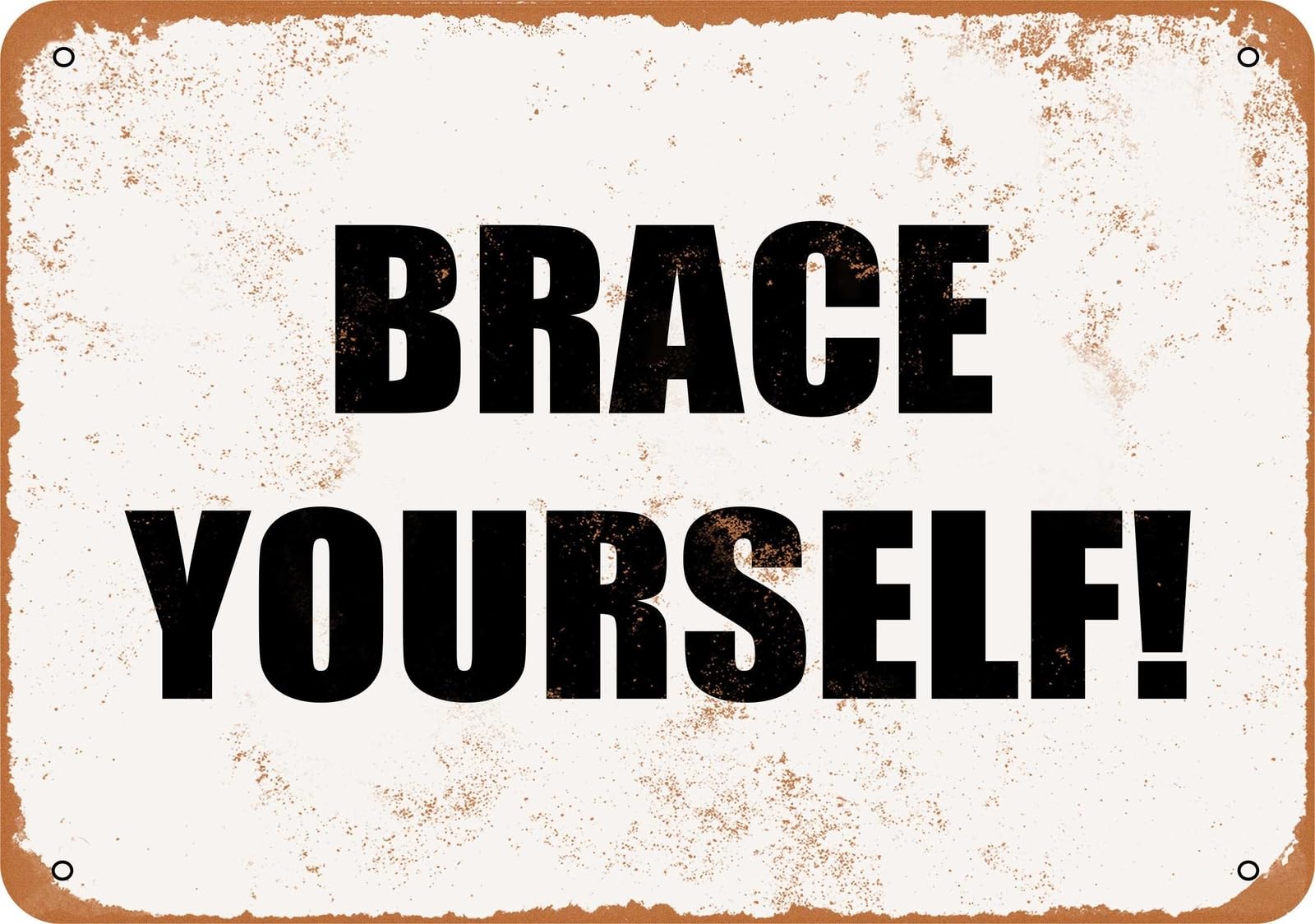 Miaomansenstore Metal Sign - Brace Yourself!- Vintage Look Home Decor