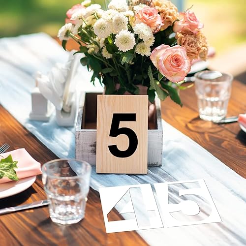 Miniatura 4 de Plantillas de números de 2 pulgadas, plantillas de números de plástico, plantillas de pintura digital reutilizables para plantillas de direcciones