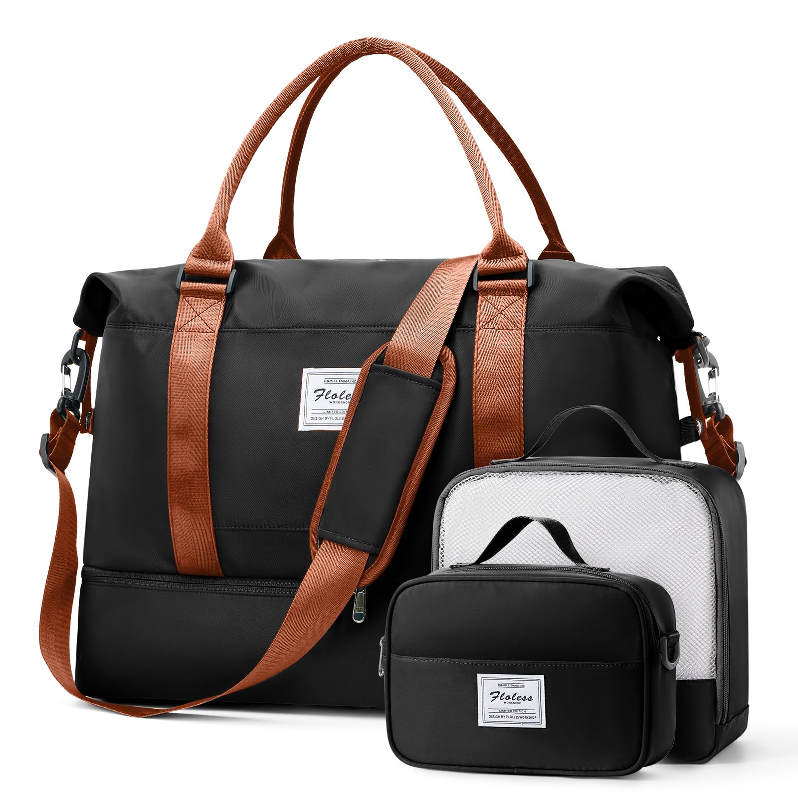 Weekender Bags for Women, Travel Duffel Bags with Shoe Compartment & Wet Pocket,Travel Bag for Airlines,Carry on Overnight Tote Bag for women with