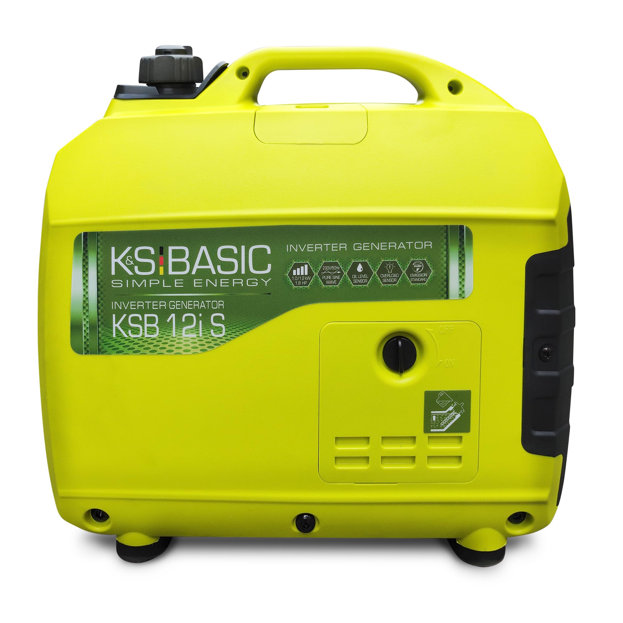 K&S Basic Generador inverter KSB 12i S de corriente kW 1.2, generadores inversores para pesca, camping, salida USB, generador de energía de emergencia de gasolina
