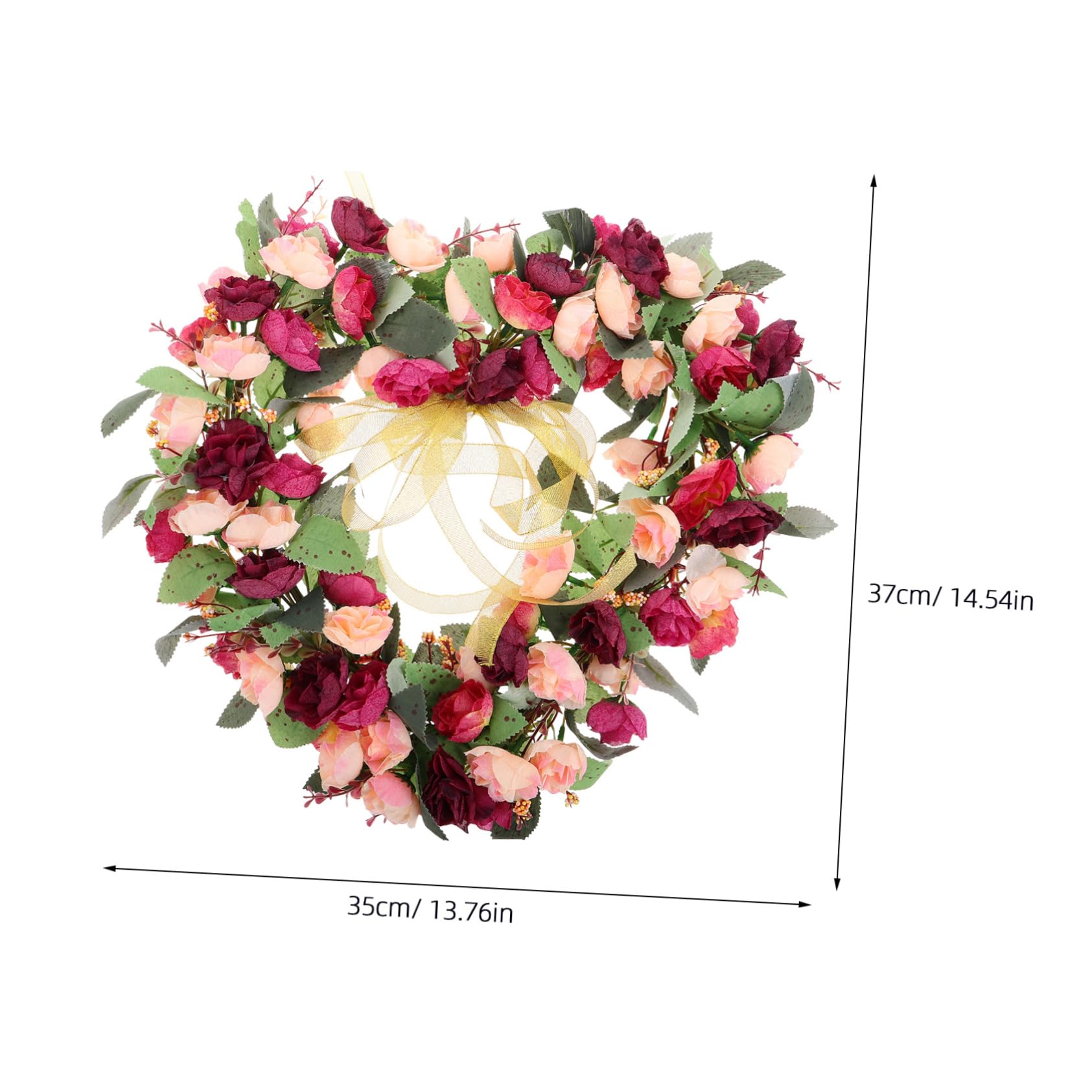 Zerodeko Guirnalda Floral en Forma de Corazón, Flores de Seda y Plástico, Reutilizable, Adecuado para Puerta Principal y Decoración de Boda Elegante
