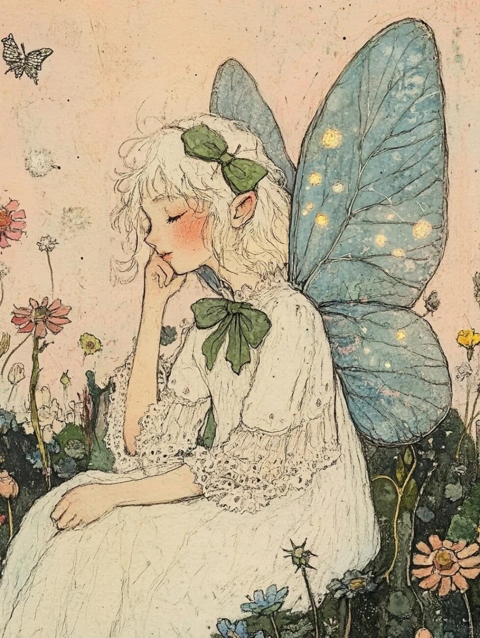 Rqwybcaxn Bead Cross Stitch Kits Fairies and Flowers 40x50cm