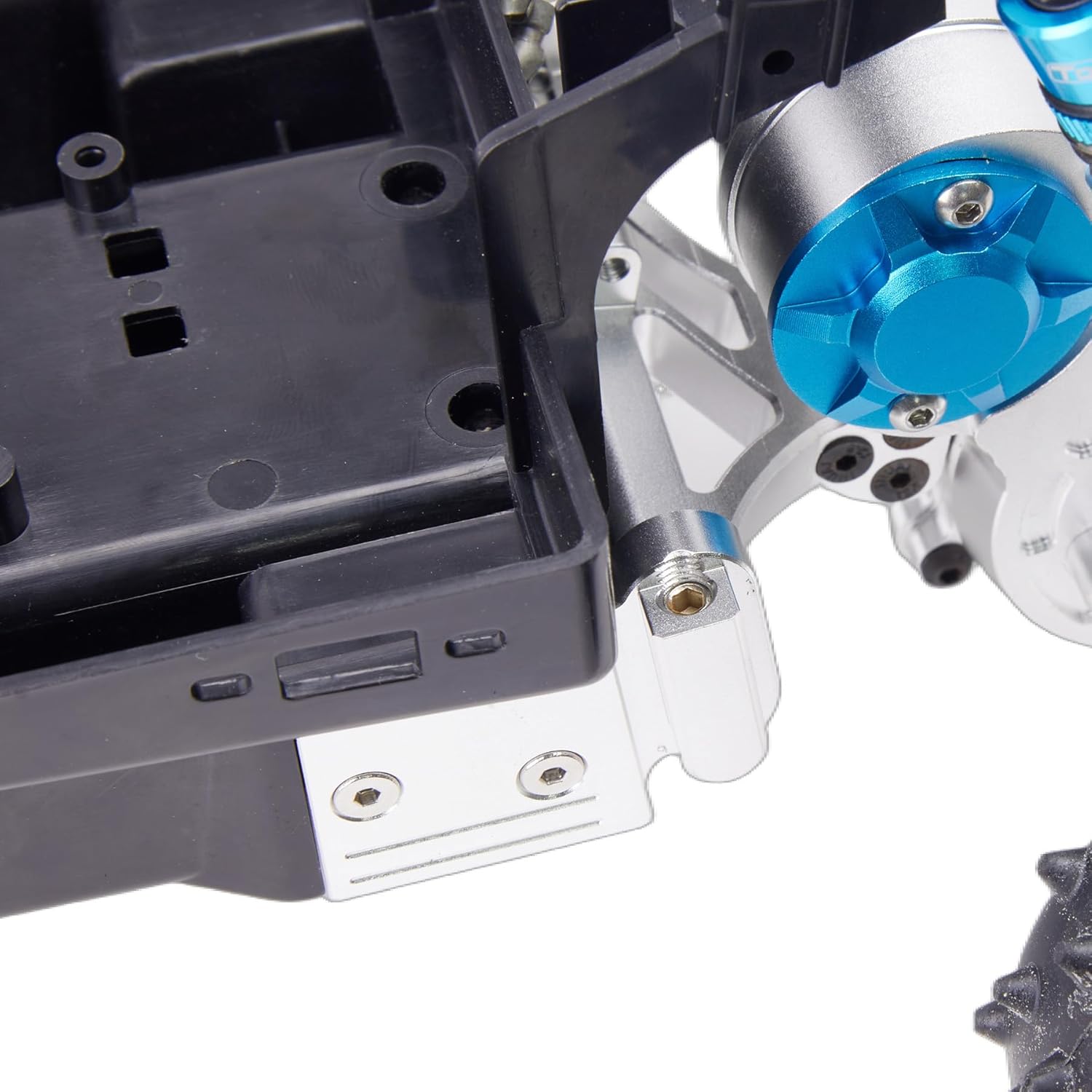 Aluminum Chassis Axle Holder Set for Tamyia 1/10 Grasshopper2 / Super Hornet RC Car Replacement Upgrade Parts (Black)