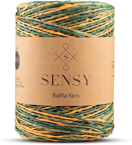 Sensy Premium - Hilo de rafia multicolor (185 yardas, 100% papel, 411)