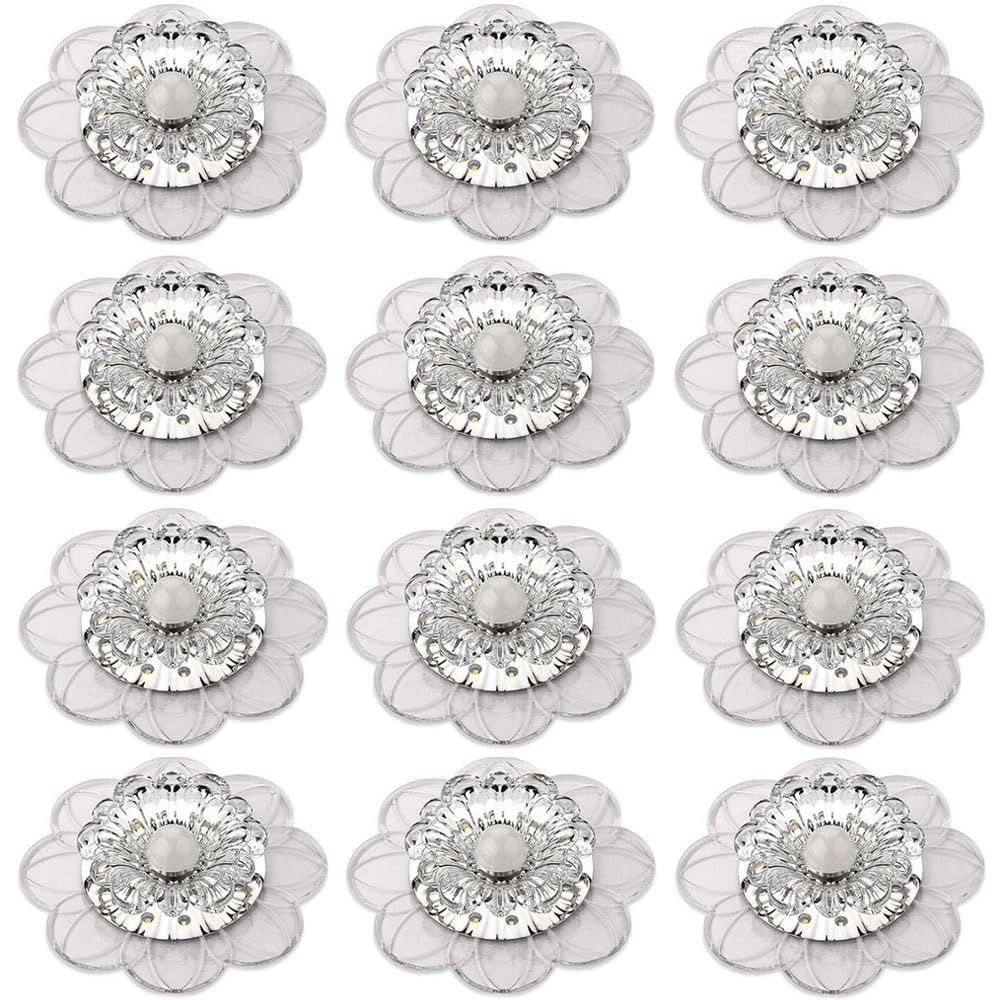 12 Sztuk Wpuszczanych Lamp Sufitowych Z Aperturą 5-9 Cm, Kryształowe Diody Led, Dekoracyjne Oświetlenie Punktowe Led Do Kreatywnego Korytarza, Salonu, Sypialni,3w-warm+white