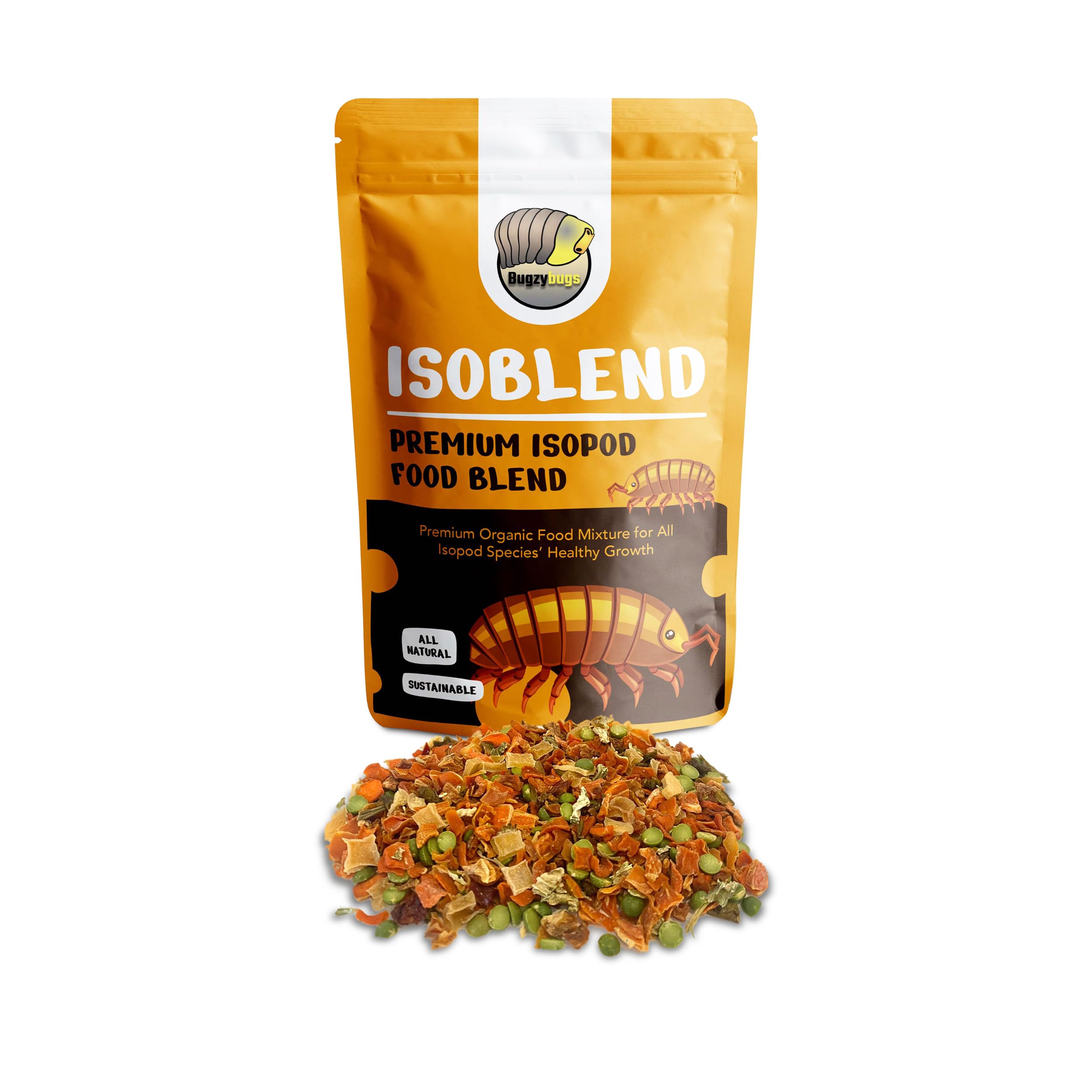 Isoblend Premium Isopod Food Feed Mix All Natural Vegetable Dry Blend for Insects Reptiles Feeders Invertebrates