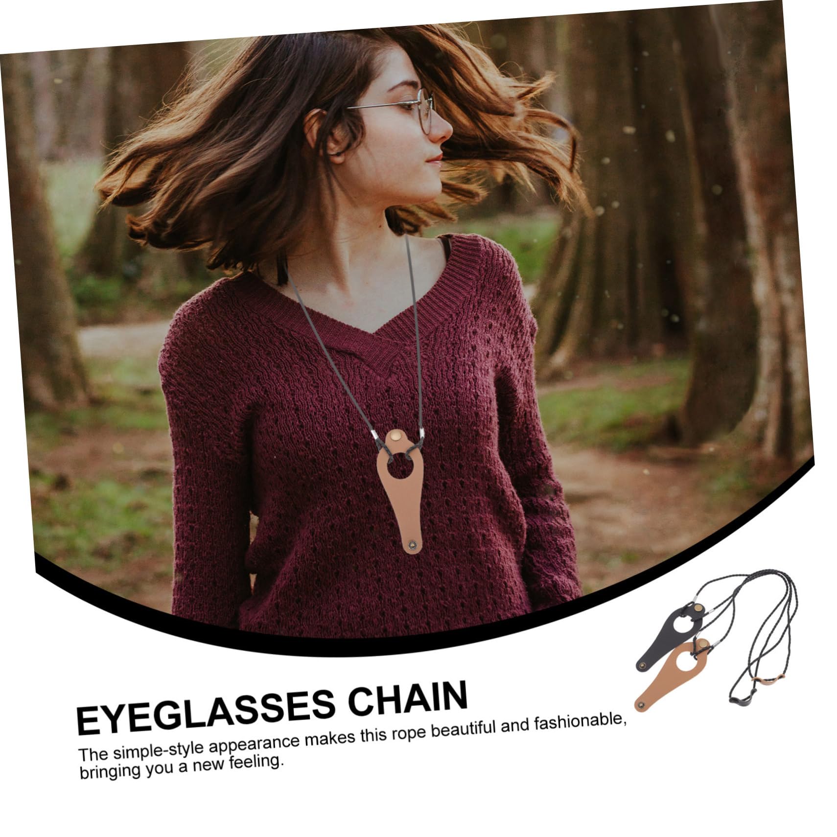 Yardenfun 2pcs Glasses Lanyard Eyeglasses Hanging Chain Spectacle Neck Strap Glasses Chains Portable Eyeglasses Strap Reading Glasses Strap Sunglasses Sun Glasses Eyeglasses Strap Holder Pu