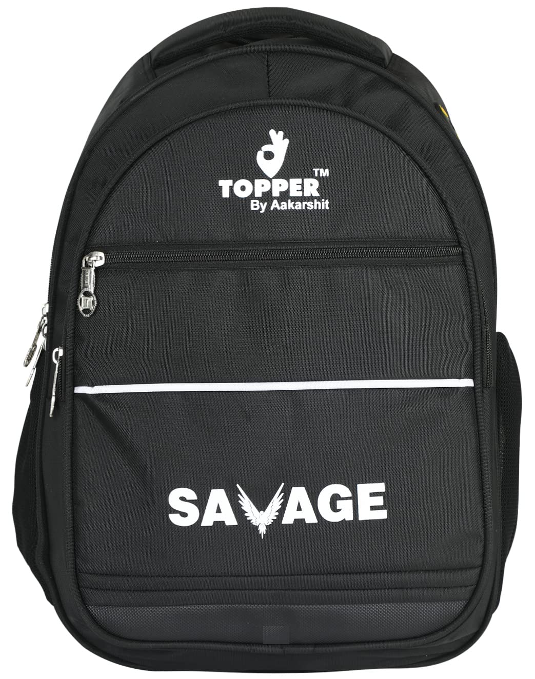 Topper Bags Savage Black Casual Travel Laptop Backpack with Rain Cover for Men Women | Stylish 3 Compartment School College Bag for Boys Girls | 5th - 12th Class (B09LTCNDZC) Amazon Price History, Amazon Price Tracker