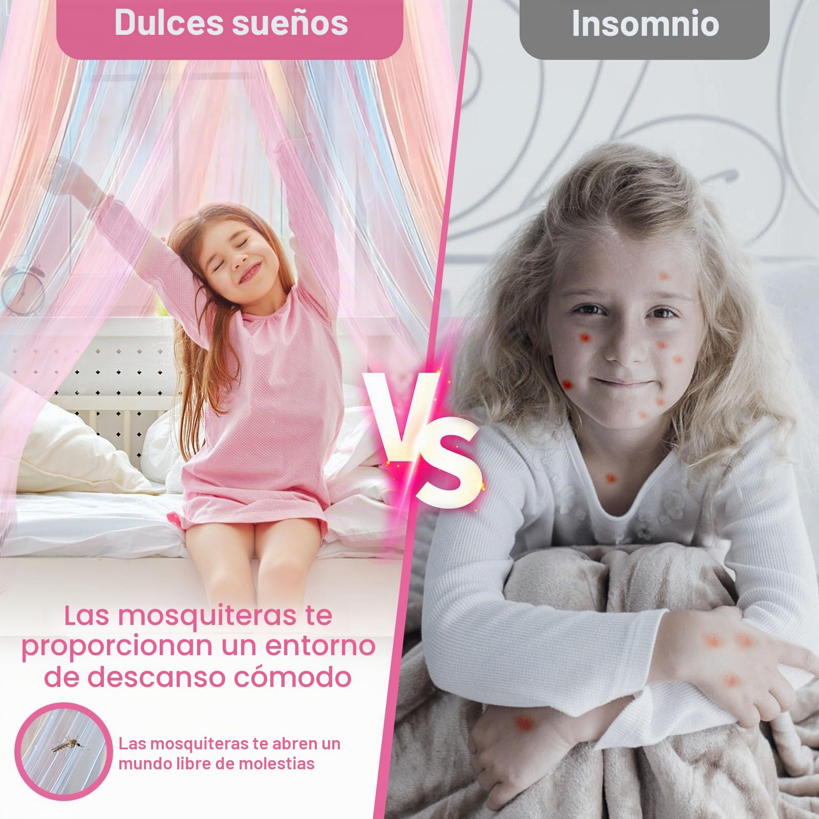 Forhome Dosel de Cama Iris,mosquitera Colgante,Dosel Cama niños,mosquiteras de Viaje para Cama,mosquiteras para Viajes y hogar, Interior y Exterior