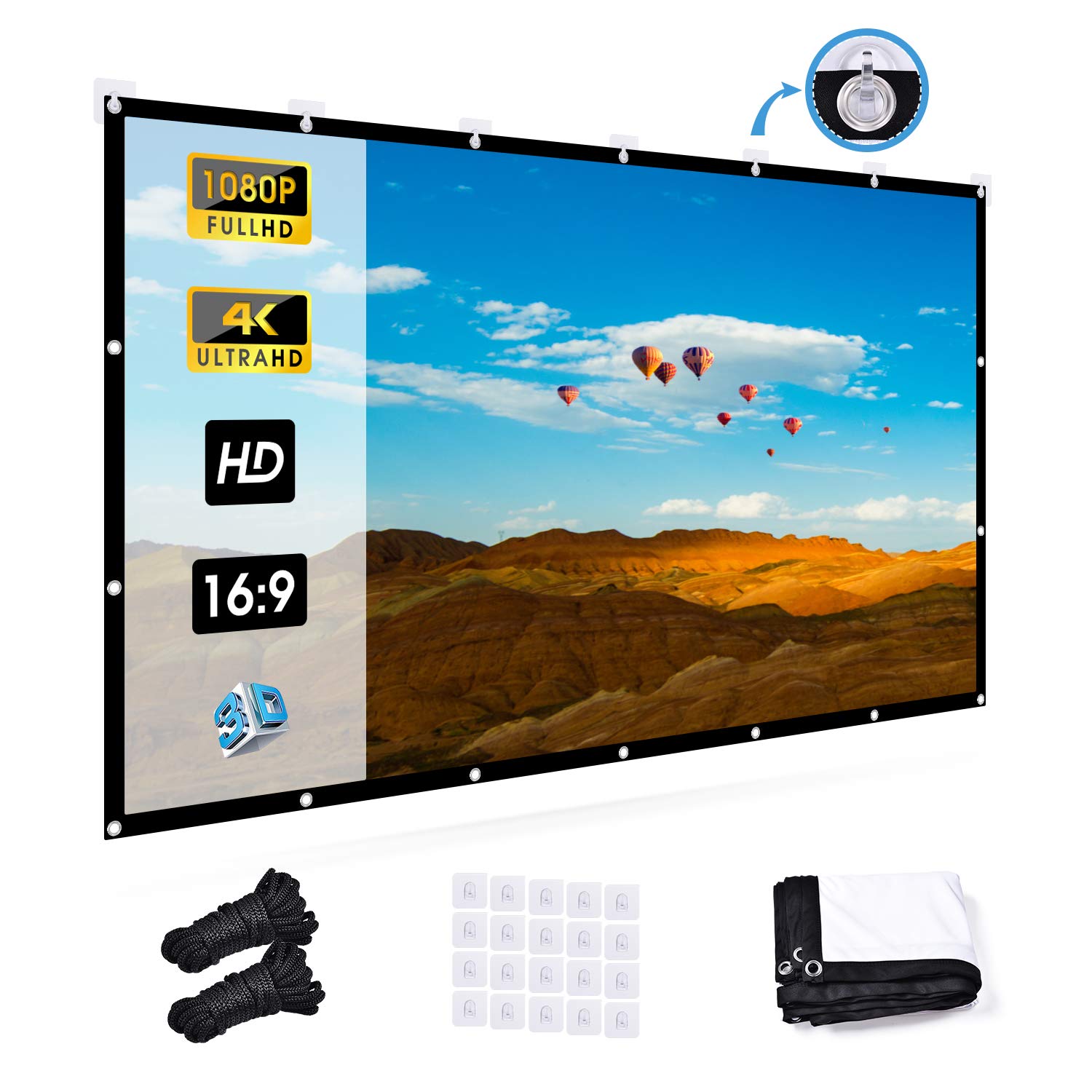 Buy UTEBIT Projector Screen 120 Inch Projector Screen Portable Foldable