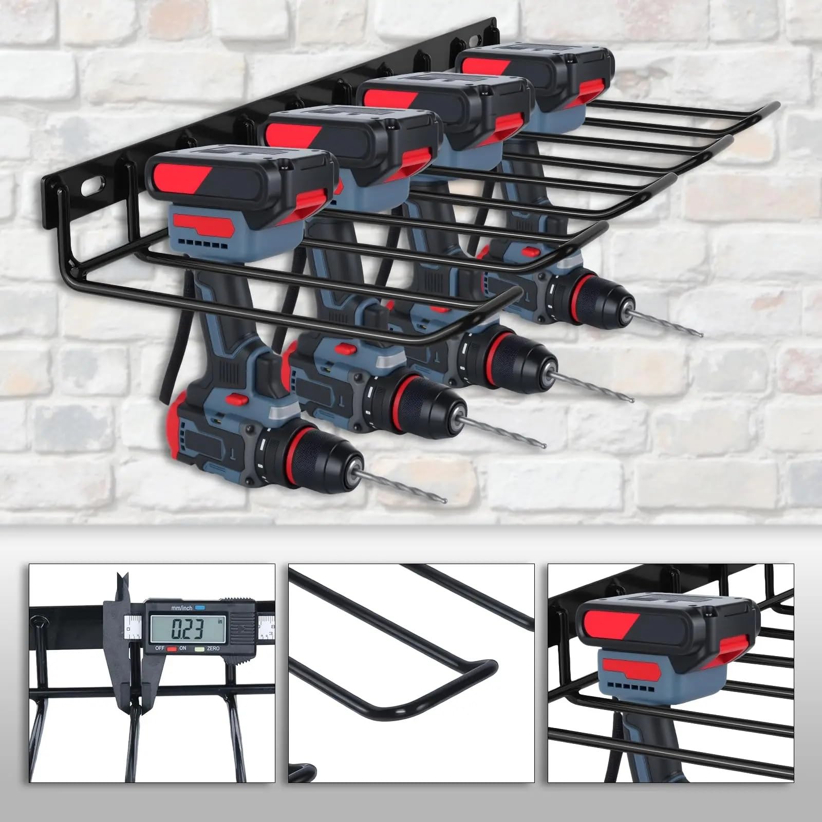 Soporte Para Herramientas Power Tool Organizer Wall Mount Drill Holder | Holds 4 Tools Easy Install Screws Anchors