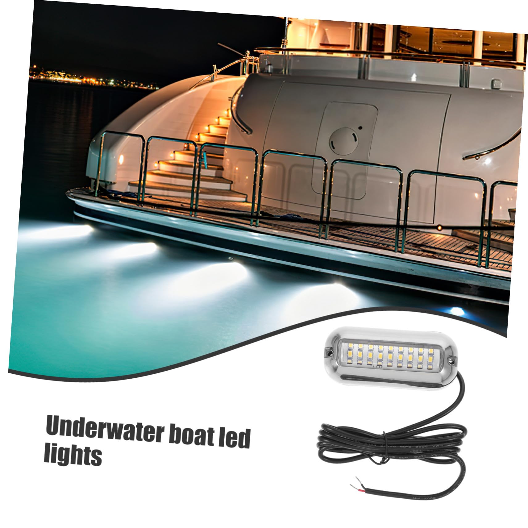 LED Subacquee Impermeabili per Barche con LED Illuminazione Ampia e Resistente Agli Urti per Yacht e Imbarcazioni Nautiche