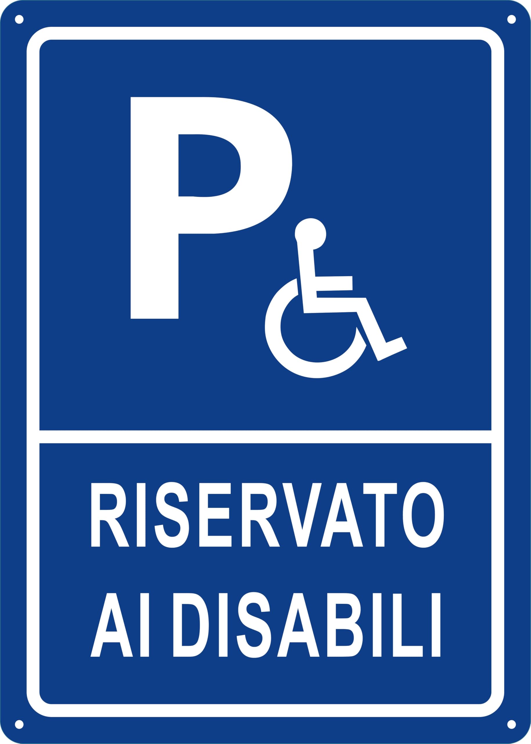 2pz Cartello di parcheggio per disabili punte del contrassegno di parcheggio disabili contrassegno di spazio di parcheggio disabili (Blu - Parcheggio per disabili, 25 * 35cm)