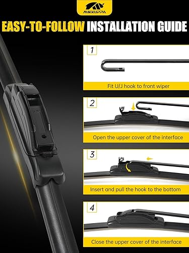 Miniatura 10 de MIKKUPPA - Limpiaparabrisas de repuesto para Jeep Wrangler JK 2007-2018, con gancho UJ para todas las estaciones, paquete de 3