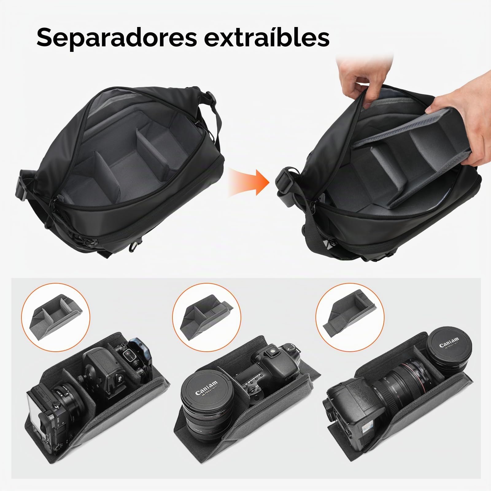 TARION Bolsa de Mensajero para cámara réflex Digital, pequeña Bolsa de Hombro para cámara réflex Digital, Bolsa de Mensajero, Bolsa Cruzada para cámaras réflex y compactas para fotografía de Calle