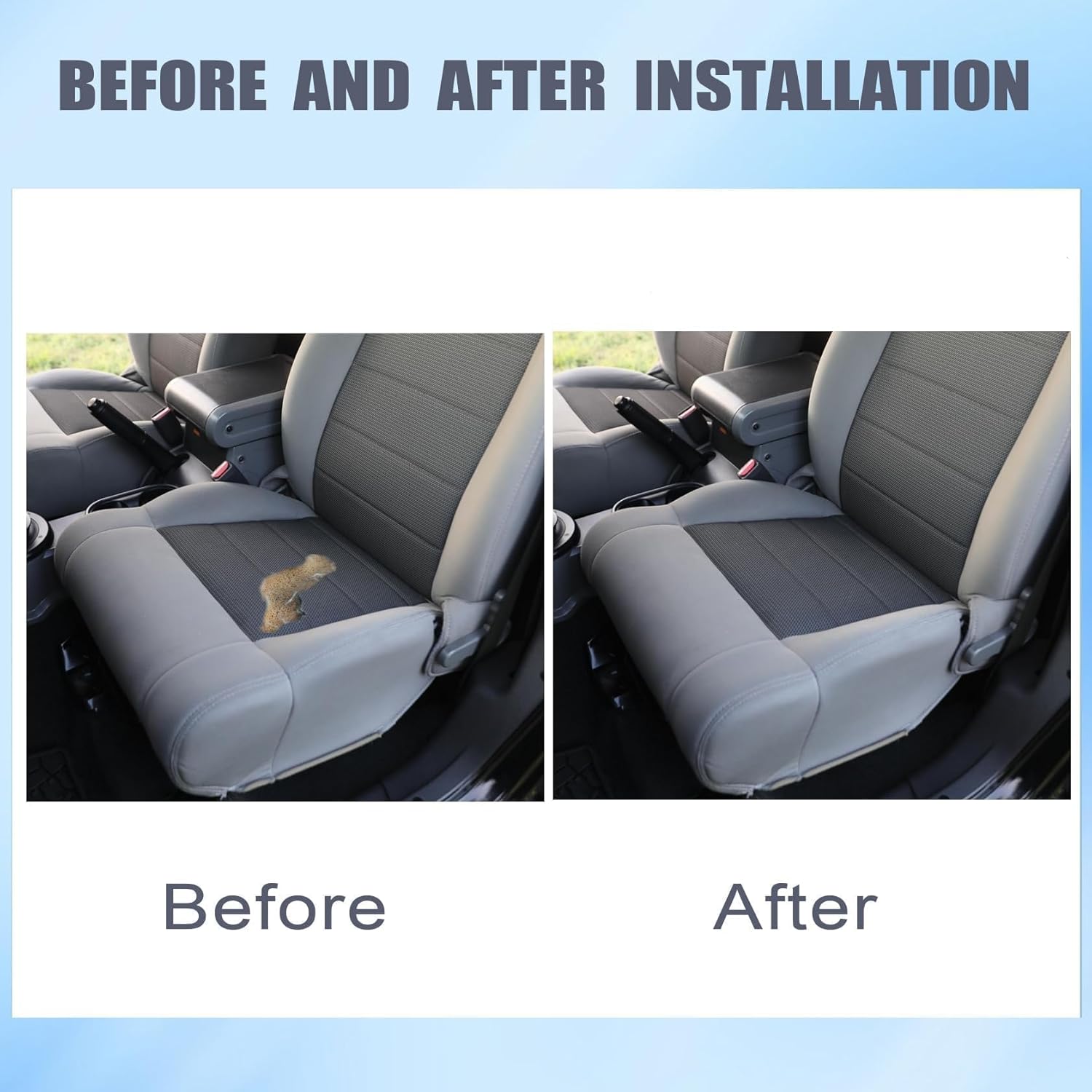FZJDSD Gray Driver Side Bottom Cloth Replacement Seat Cover Compatible with Jeep Wrangler Sahara Rubicon 2008 2009 2010