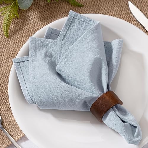 Miniatura 7 de MLMW Juego de 6 servilletas gruesas de lino y algodón, servilletas de tela suave de 17 x 17 pulgadas, servilletas rústicas a granel de mesa de otoño