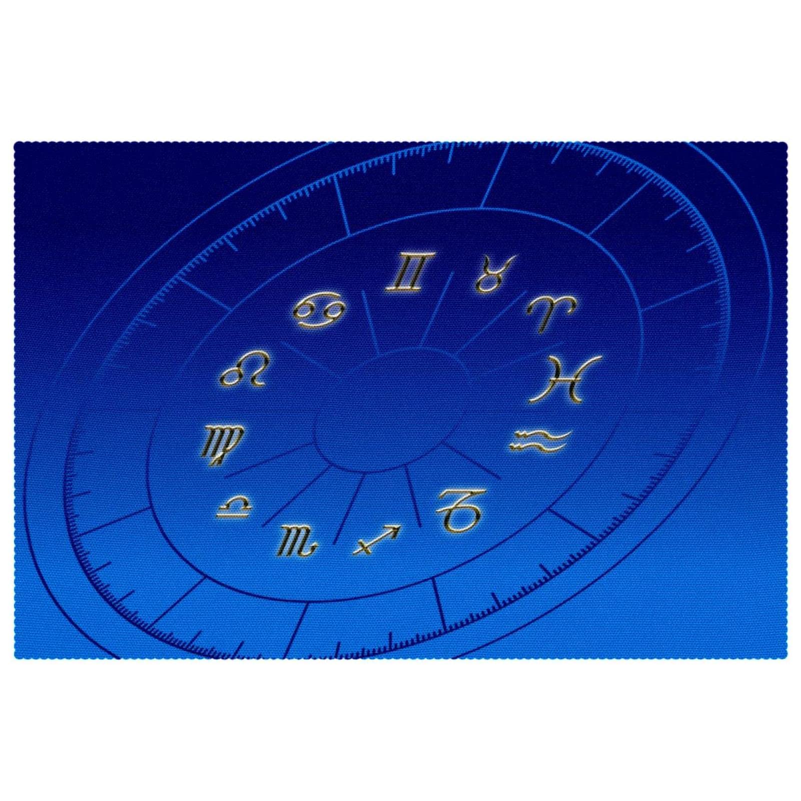 Set de table bleu horoscope x6 pour table à manger 30x45 cm lavable