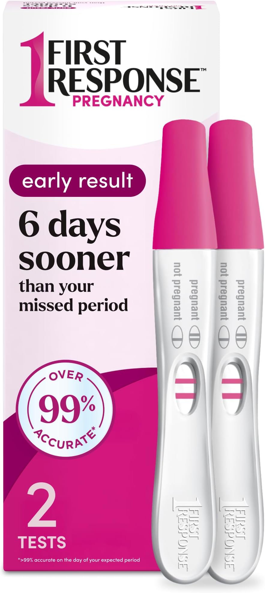 First Response Early Result Pregnancy Test, 2 Pack (Packaging & Test Design May Vary)