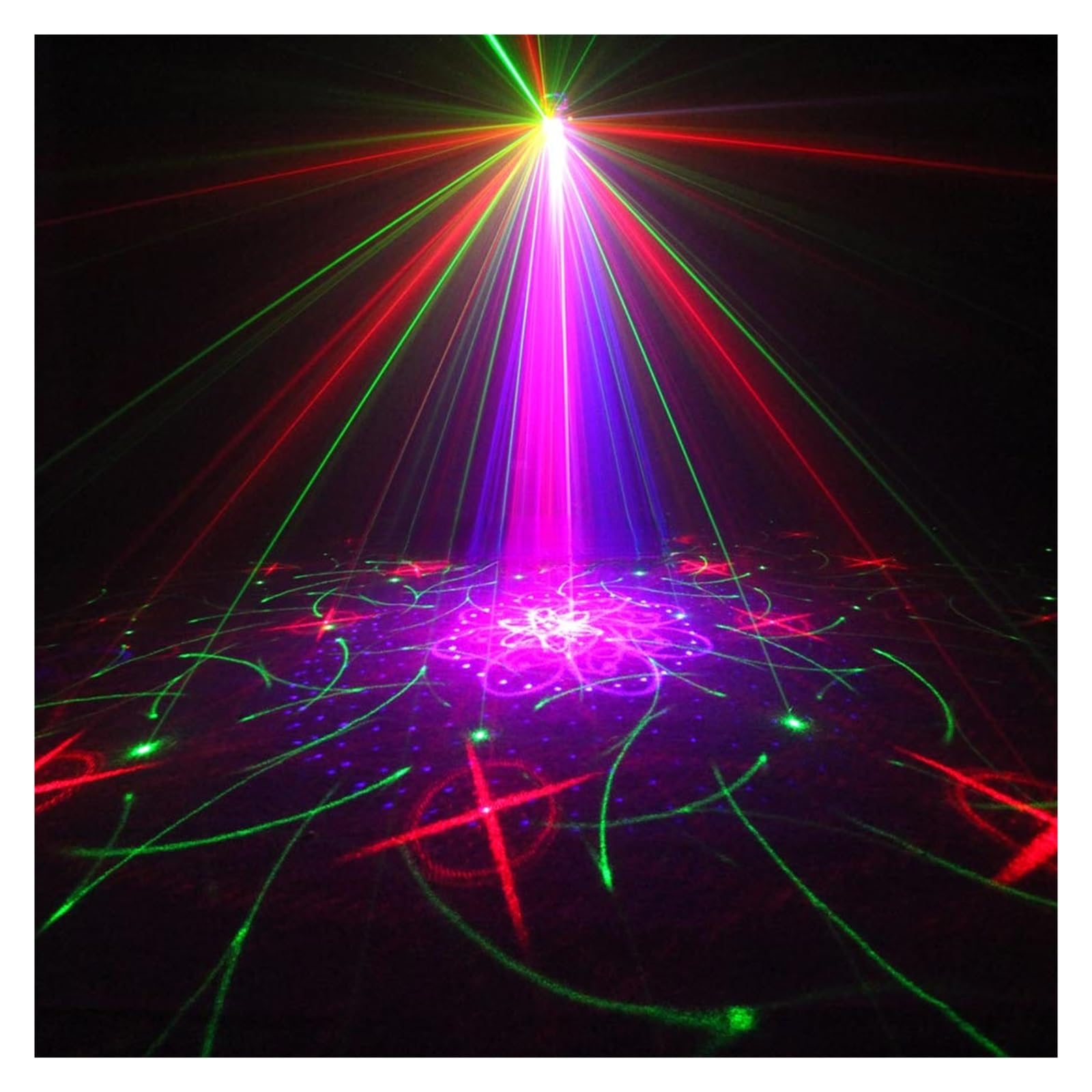 Luci DJ, Mini RGB 5 fori 128 modelli proiettore LED blu Club Home Party Bar DJ Disco Xmas Dance Stage Effect Light N60T155 per feste, bar, club, matrimoni, Halloween, Natale