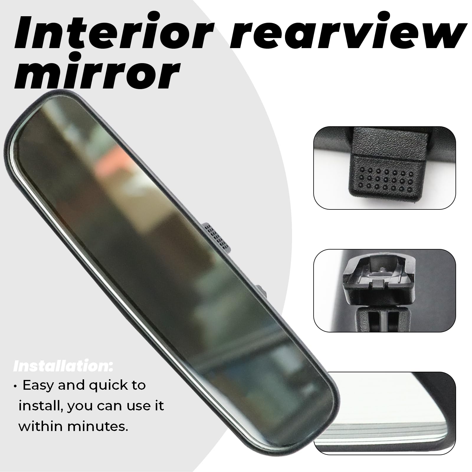 SouLron Rétroviseur Intérieur pour Ford Fiesta MK5 2003-2008 Focus MK 1 1998-2005 Mondeo MK3 2001-2007 4982463 1070225 4027219