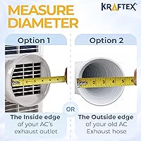 Vista 3 de Kraftex Manguera de aire acondicionado. Ventilación de manguera de escape de CA portátil. Compatible con LG, Delonghi y muchos más acondicionadores