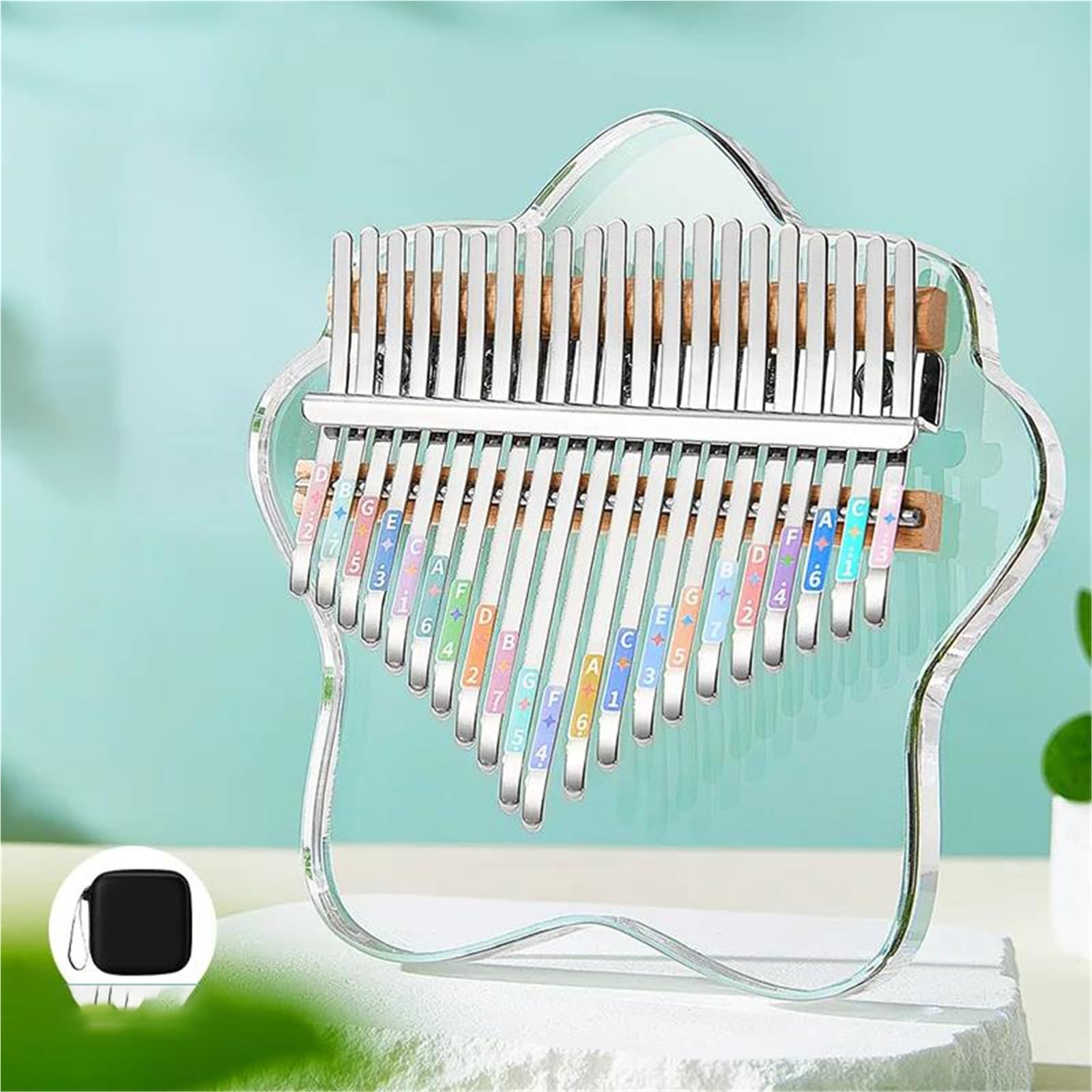 Professional Kalimba Creative Acrylic Kalimba Thumb Piano 17 21 Key Portable Mini Kalimbas Beginner Keyboard Mini Instruments(21 keys1)