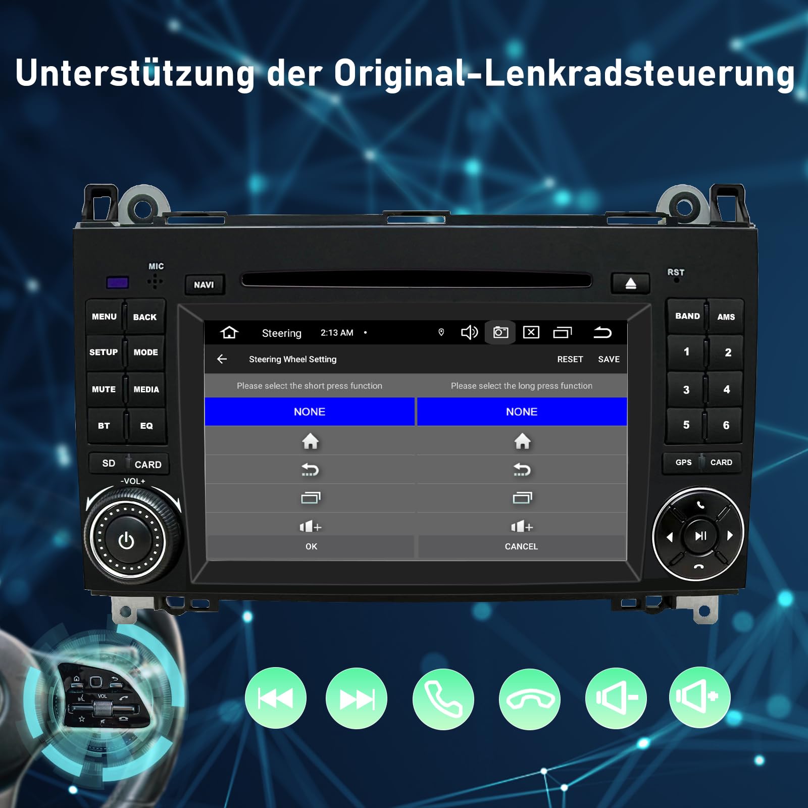 Android 14 Car Radio para Mercedes - Benz Clase A W169/ Clase B W245/ Viano&Vito W639/ Sprinter W906 con Octa Core 6GB+128GB Incorporado 4G LTE Car play Android Auto DAB SWC Bluetooth GPS Navi