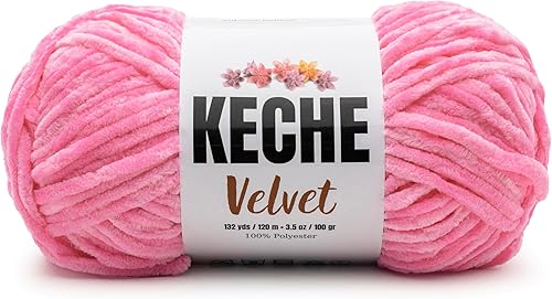 Miniatura 9 de Keche Hilo de terciopelo para ganchillo, manta de felpilla suave, voluminosa, hilo amigurumi, 3.53 oz (132 yardas), color menta