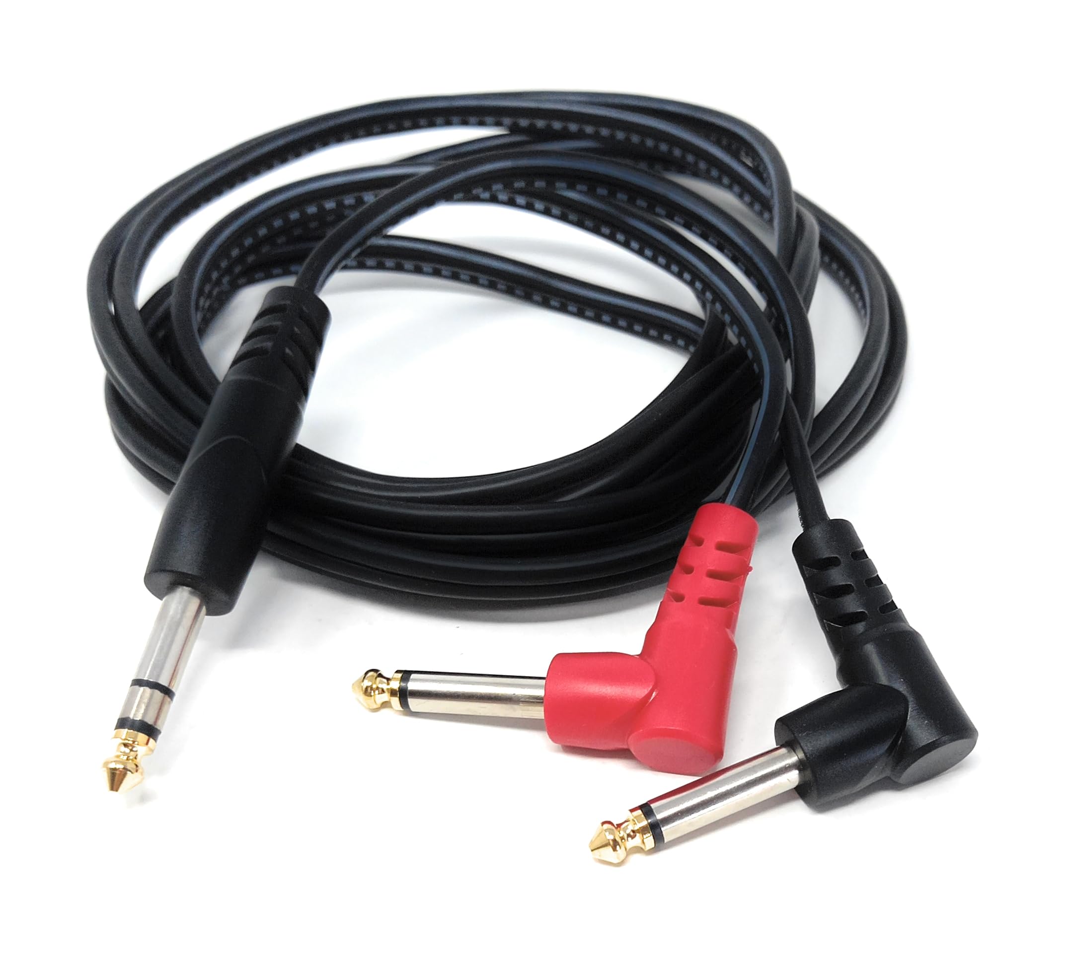 DRUT 3m 6.35mm 1/4" Stereo Jack to 2 x Mono Jacks Audio Cable Lead for Music Instruments Mixer, AMP, Guitar 10ft