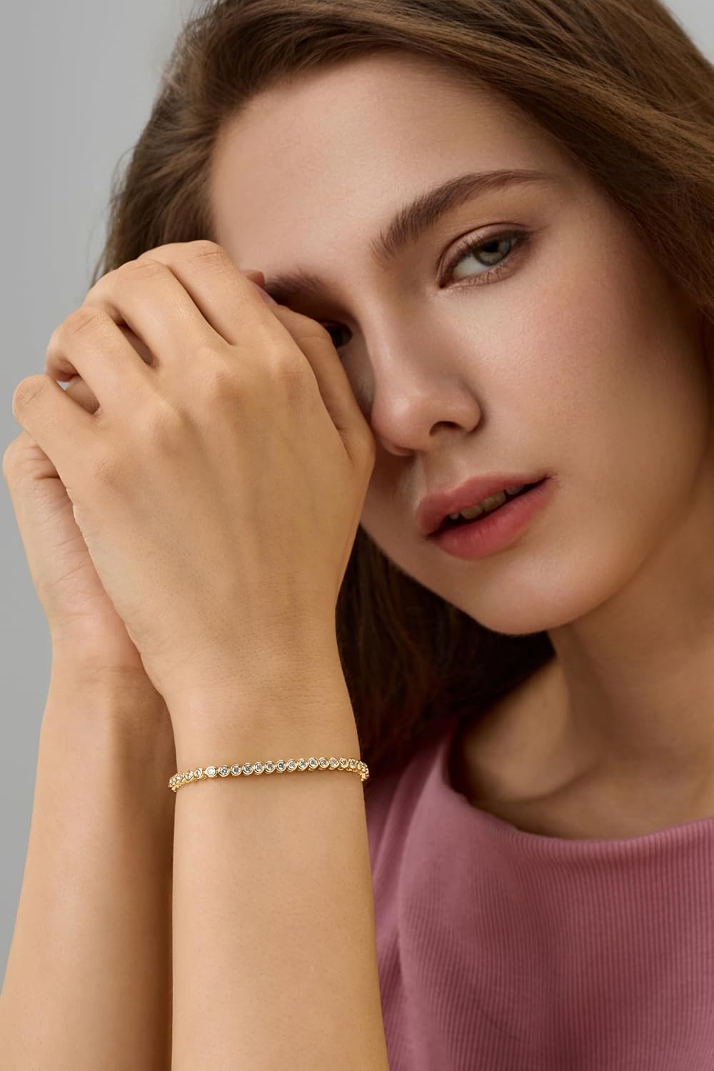 14K Gold Filled Tennis Bracelets for Women, 2mm 2.5mm 3mm Cubic Zirconia Bezel Gold Tennis Bracelet, Jewelry Gift for Women Valentines Mother Christmas Wedding Birthday 6/6.75/7.15 Inch - Image 6