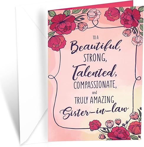 Prime Greetings Tarjeta de cumpleaños para cuñada, hecha en Estados Unidos, ecológica, tarjeta gruesa con sobre de alta calidad de 5 x 7.75