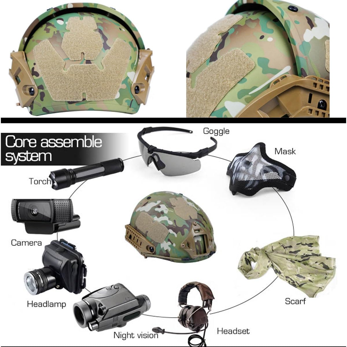 Dwufunkcyjny Regulowany Hełm Taktyczny AF Z Systemem Szyn Do Gry Airsoft CS