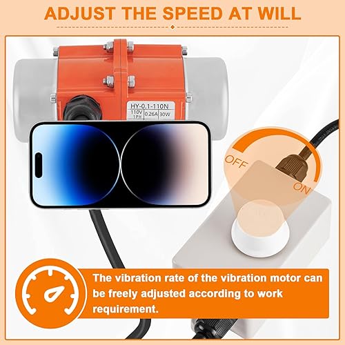 Miniatura 5 de JIAWANSHUN Pequeña pantalla del vibrador concreto de 30W, motor de vibración con controlador de velocidad, CA monofásica impermeable del motor