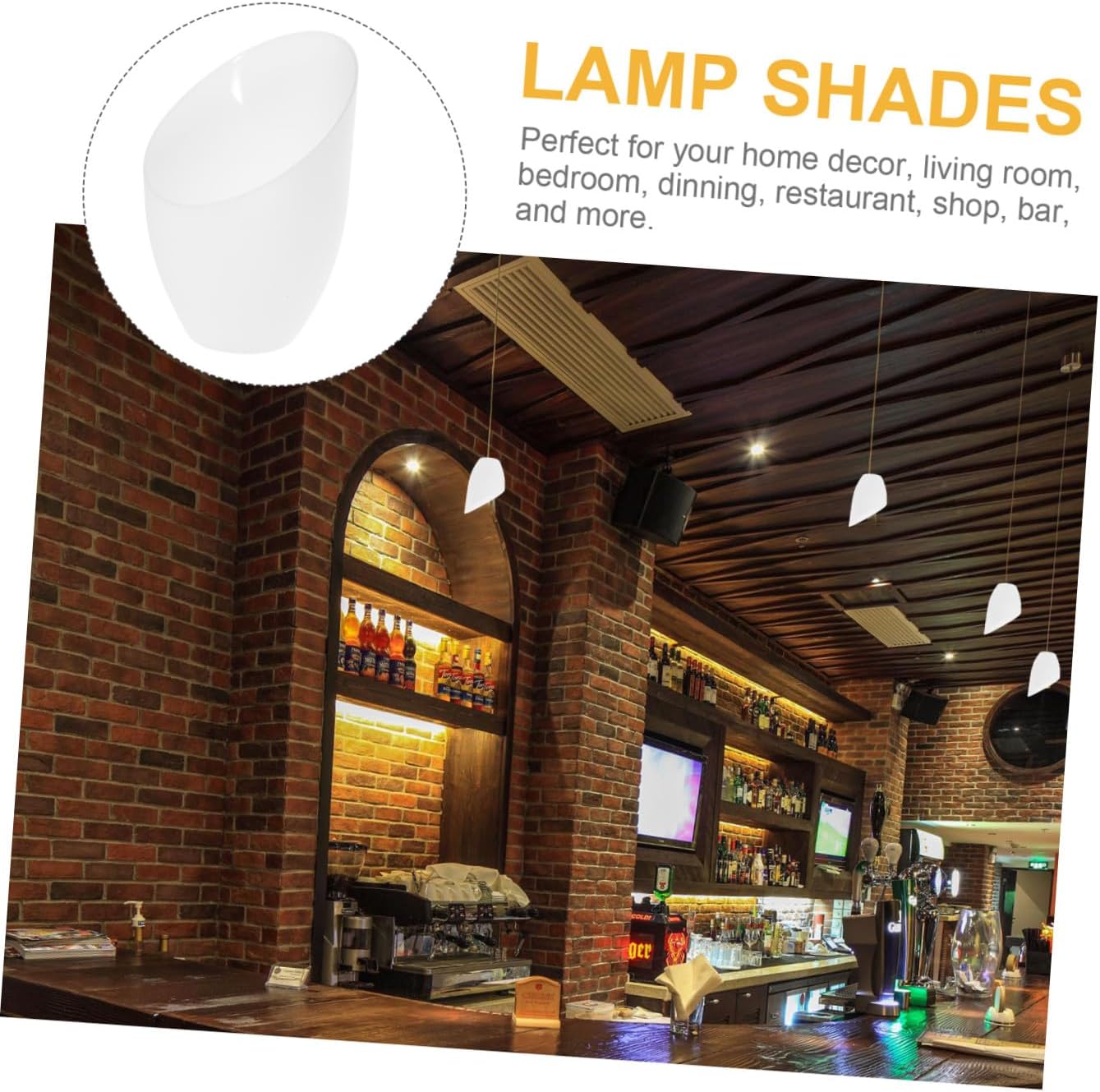 Housoutil 5x Plastic Lampshade, Lamp Shade Cover, 32mm Horseshoe Shape Lampshade Floor Lamp Light Covers for Living Room LED Floor Lamp, Pendant Light, Wall Lamp Shade