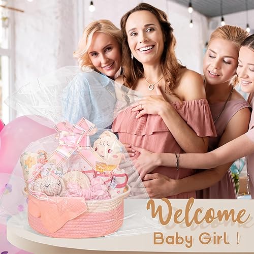 Miniatura 6 de Regalos para niña, cestas de regalo para baby shower para niñas, regalos de revelación de género, artículos esenciales únicos para bebé niña recién
